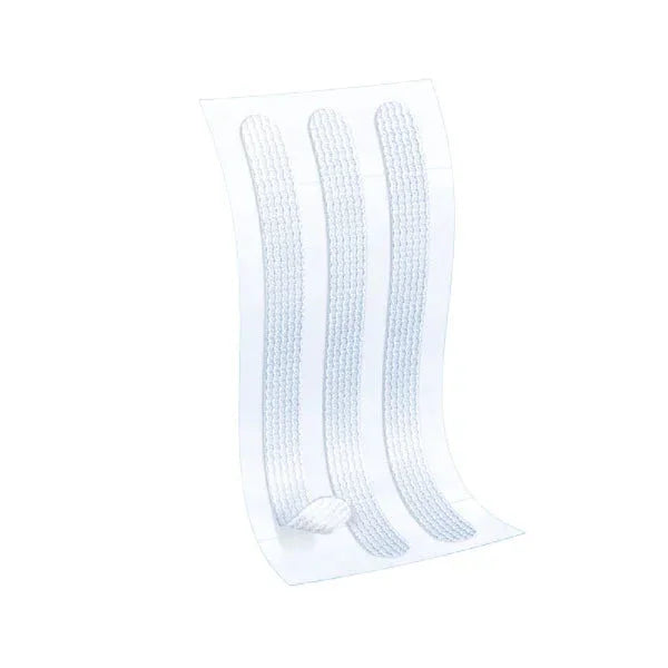 Sterile wound closure strips on adhesive backing for medical and home care use