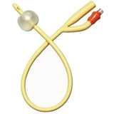 latex Foley catheter with inflatable balloon for medical urinary drainage
