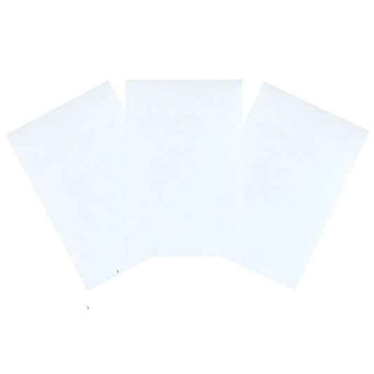 Three white disposable esthetic wax strips for home care and spa use