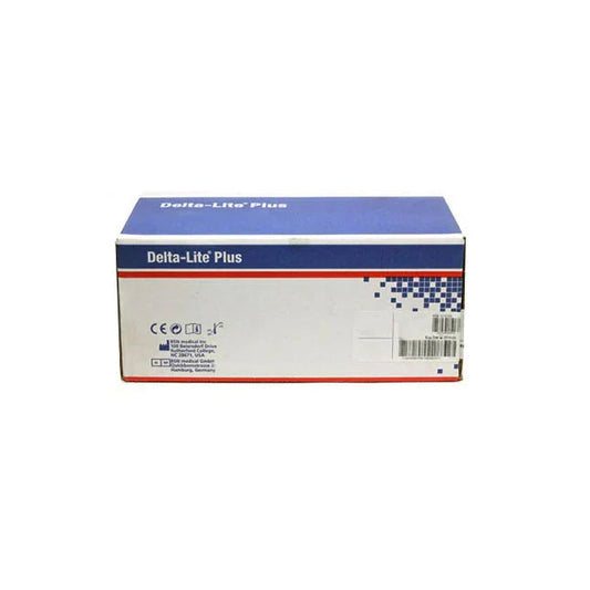 Delta-Lite Plus medical casting supplies box with blue and white packaging.