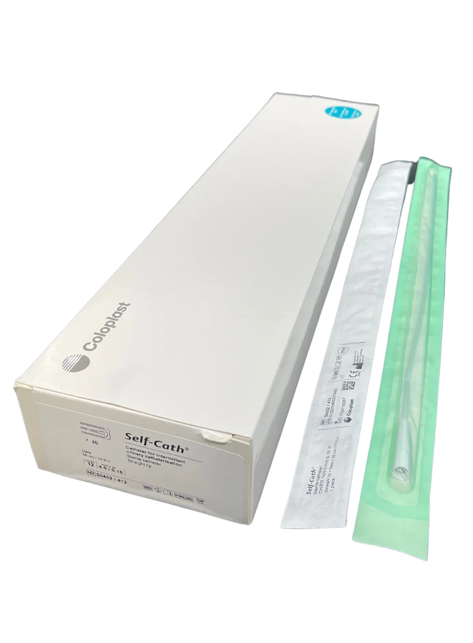 Coloplast Self-Cath urinary catheter box with individually packaged sterile catheter