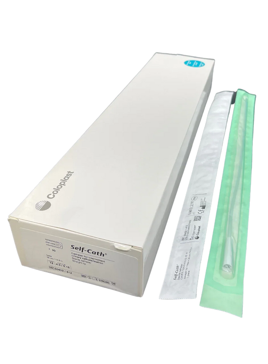 Coloplast Self-Cath urinary catheter box with individually packaged sterile catheter