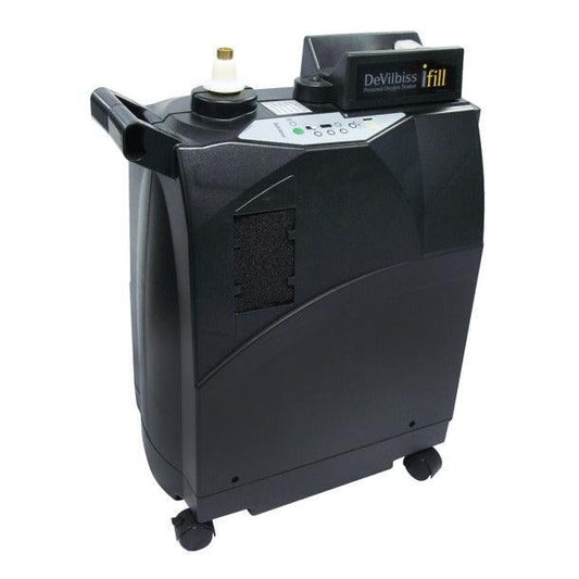 Portable oxygen concentrator with wheels and control panel, medical respiratory equipment