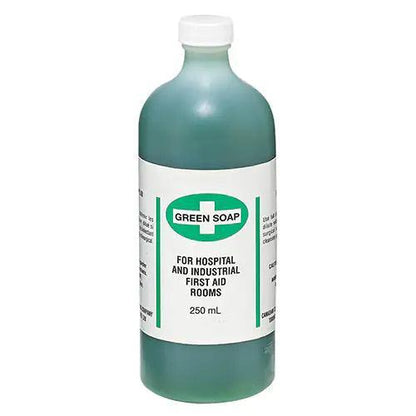 Green soap 250mL bottle for hospital and industrial first aid rooms, medical supply