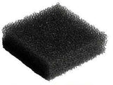 black medical foam filter pad on white background, used for respiratory or medical devices