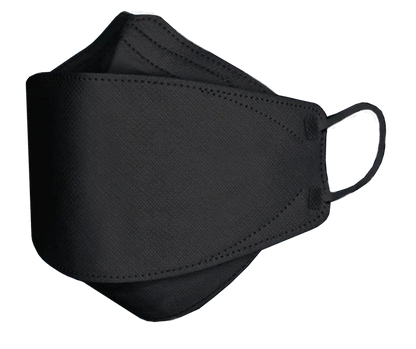 Black disposable KN95 face masks with ear loops for respiratory protection