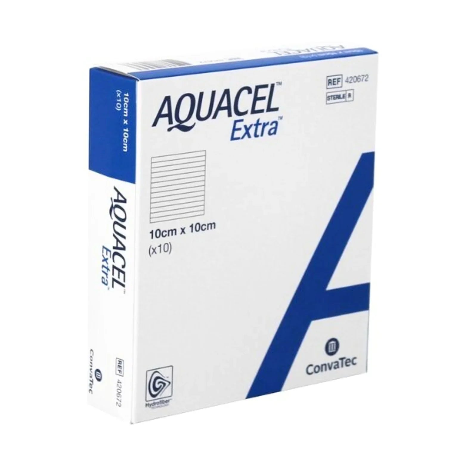 Aquacel Extra sterile wound dressing 10cm x 10cm, medical bandage box, ConvaTec