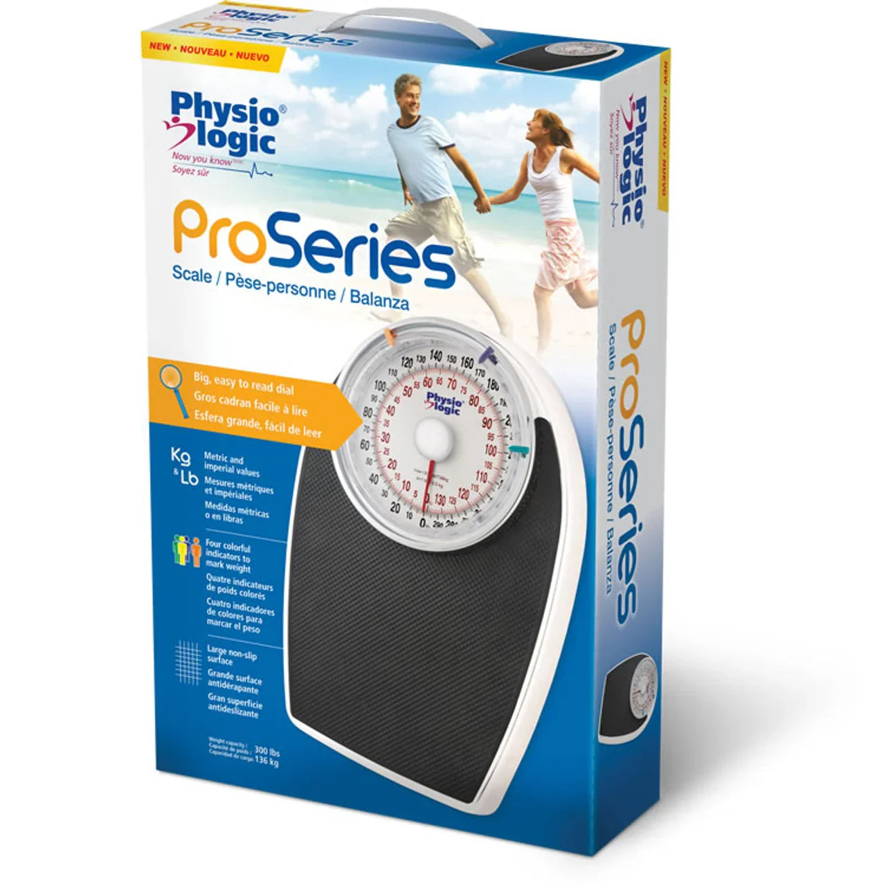 Physio Logic ProSeries analog bathroom scale packaging with large easy-to-read dial