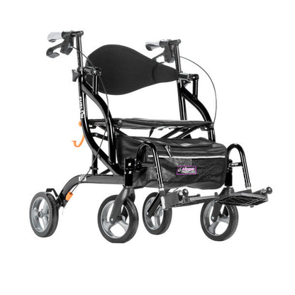 Airgo Fusion F20 Side-Folding Rollator & Transport Chair Black | 700-935BK