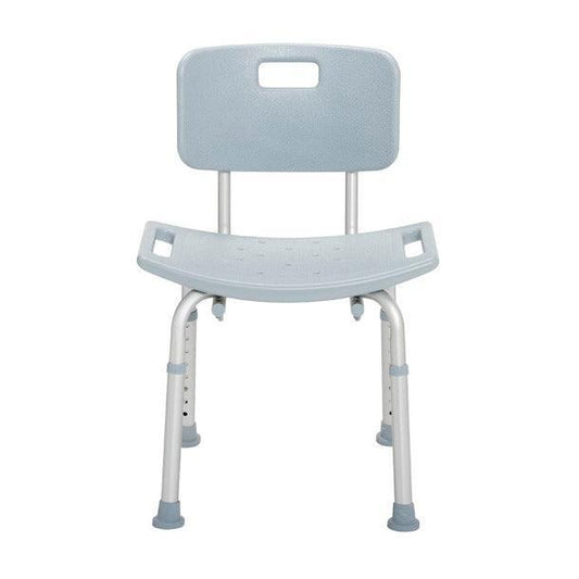 Adjustable medical shower chair with backrest and non-slip rubber feet for home care