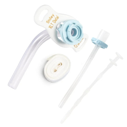 Shiley tracheostomy tube set with neck strap and inner cannula for airway management
