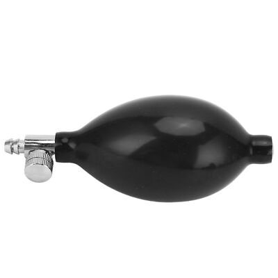 Black medical bulb syringe with metal valve for respiratory or suction use