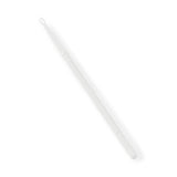 White plastic comedone extractor tool with loop, isolated on a white background