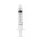 5ml medical syringe with measurement markings, clear plastic, isolated on white background