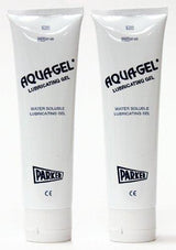 Two tubes of Parker Aquagel water soluble lubricating gel for medical use