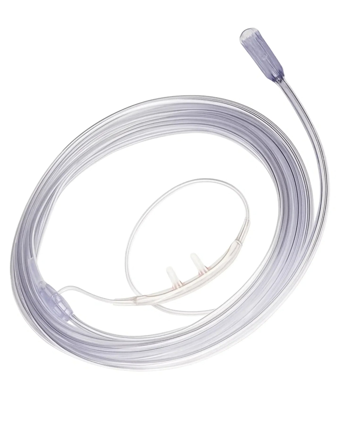 Clear nasal oxygen cannula tubing for respiratory therapy and home medical care