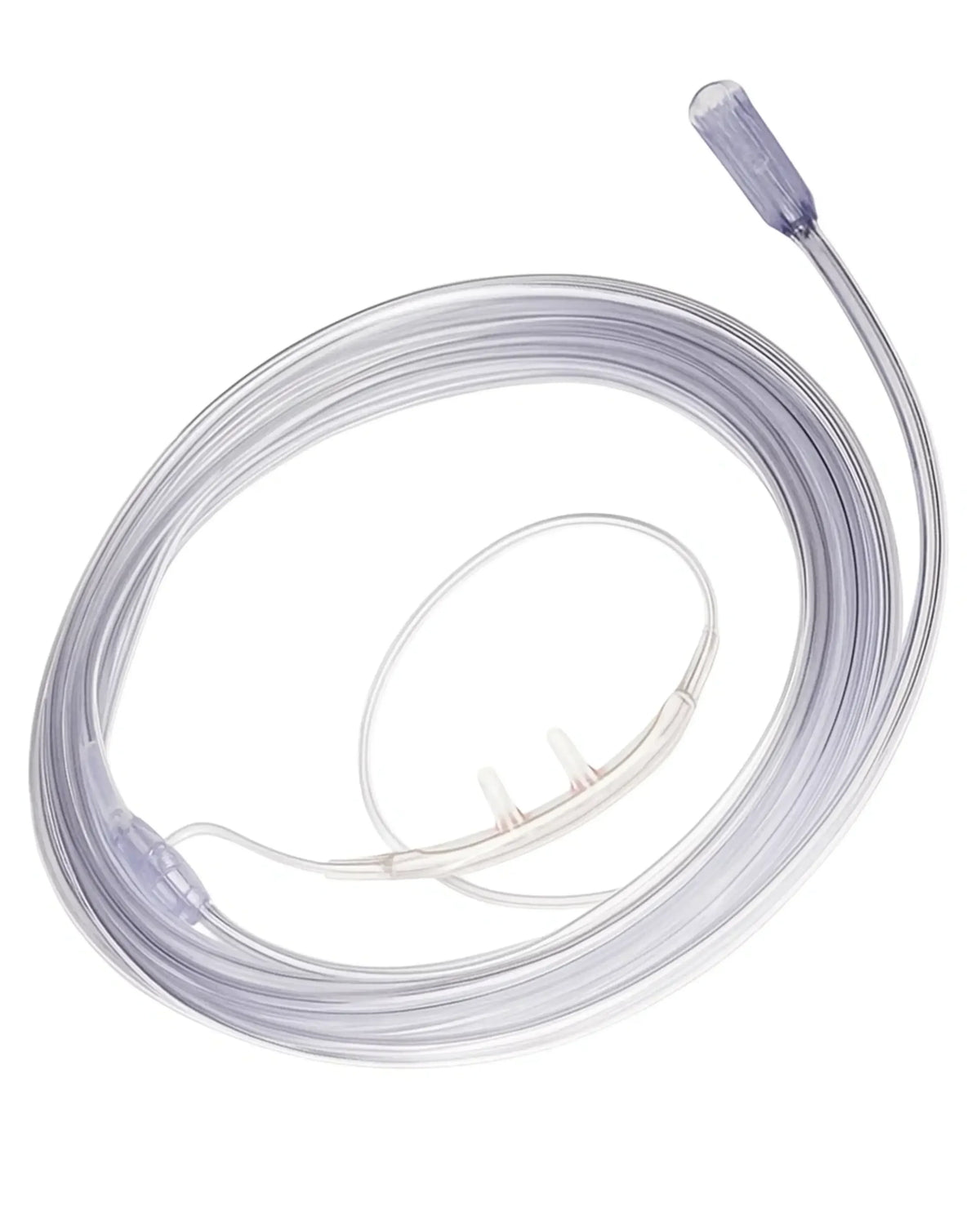Clear nasal oxygen cannula tubing for respiratory therapy and home medical care