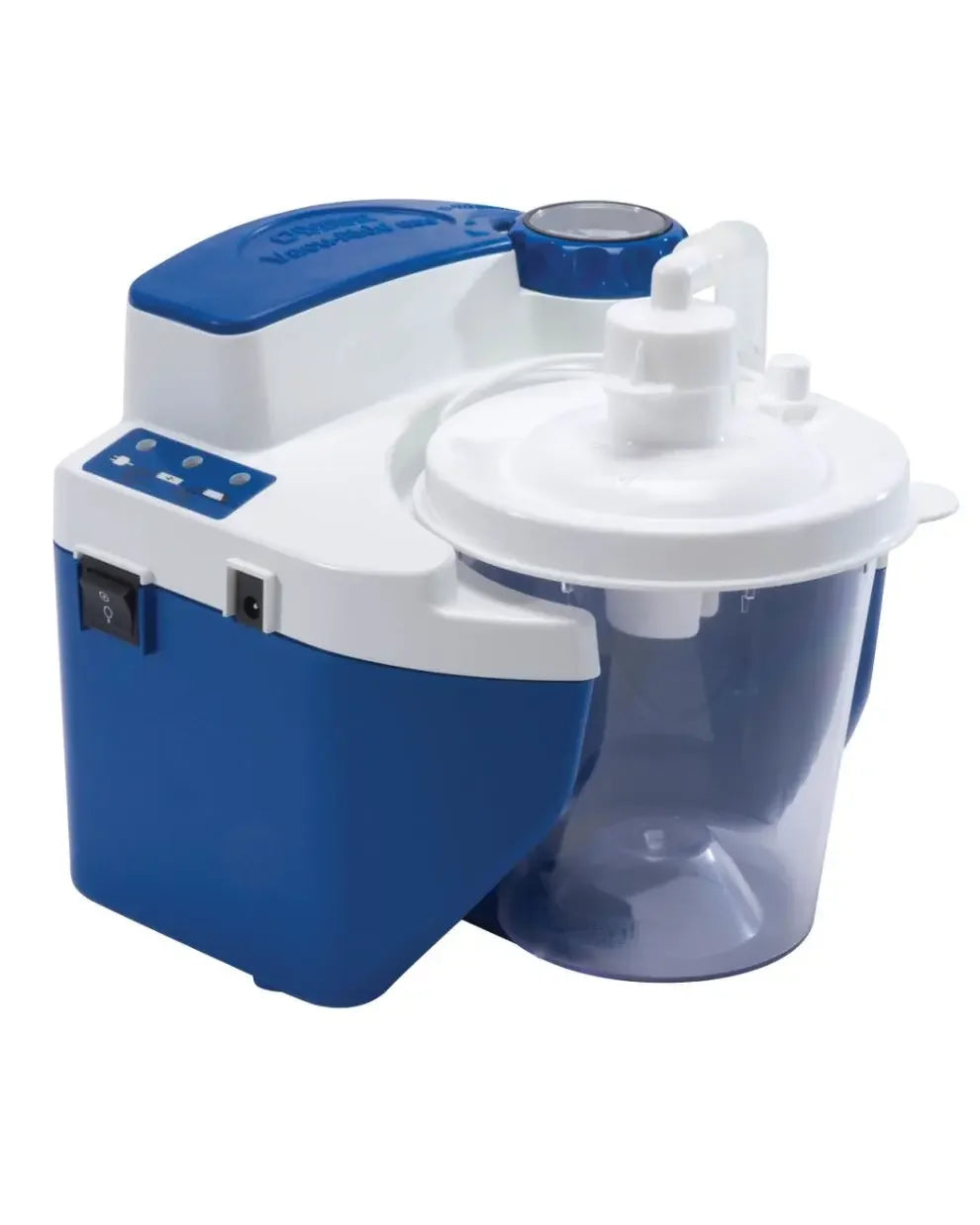 Electric medical suction machine with blue and white casing for home healthcare use