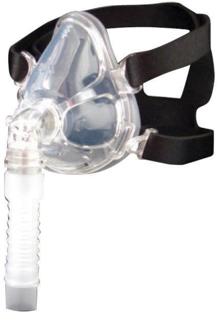 Clear CPAP full face mask with adjustable head straps for respiratory therapy