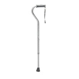 Adjustable aluminum walking cane with ergonomic handle and wrist strap, mobility aid
