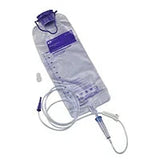 Sterile IV solution bag with tubing and cap for medical or home healthcare use