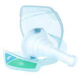 Close-up of a plastic inhaler device for respiratory therapy, dosage indicator showing 30