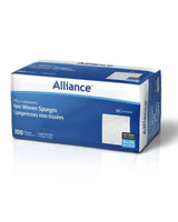 Box of Alliance non-woven 4 ply sponges, 4x4 inch, 200 count, for medical use