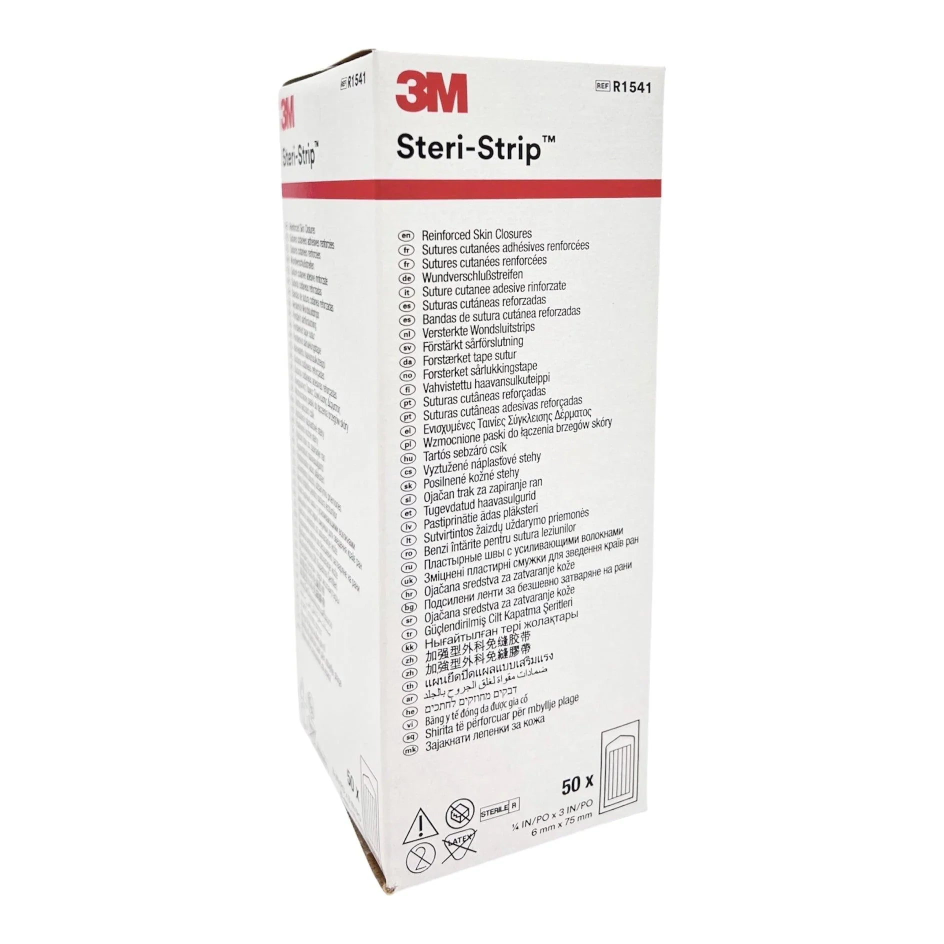 3M Steri-Strip reinforced skin closures medical adhesive sutures box, 50 count