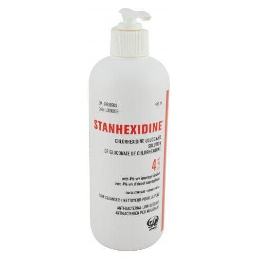 Stanhexidine chlorhexidine gluconate solution 450ml bottle with pump, antibacterial skin cleanser