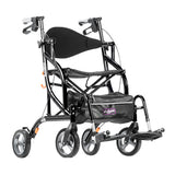 Airgo Fusion F23 Side-Folding Rollator & Transport Chair Pearl Black | 700-932