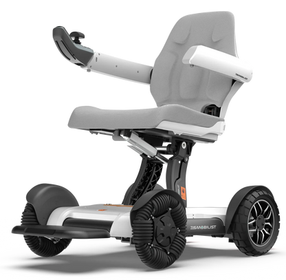 Lightweight modern electric wheelchair with ergonomic seat and omni-directional wheels