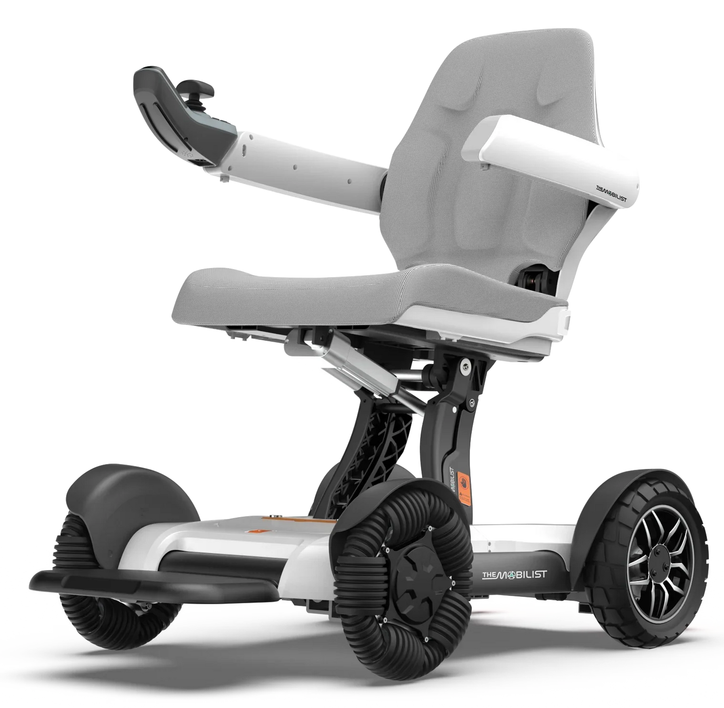 Lightweight foldable electric wheelchair with ergonomic seat and all-terrain wheels