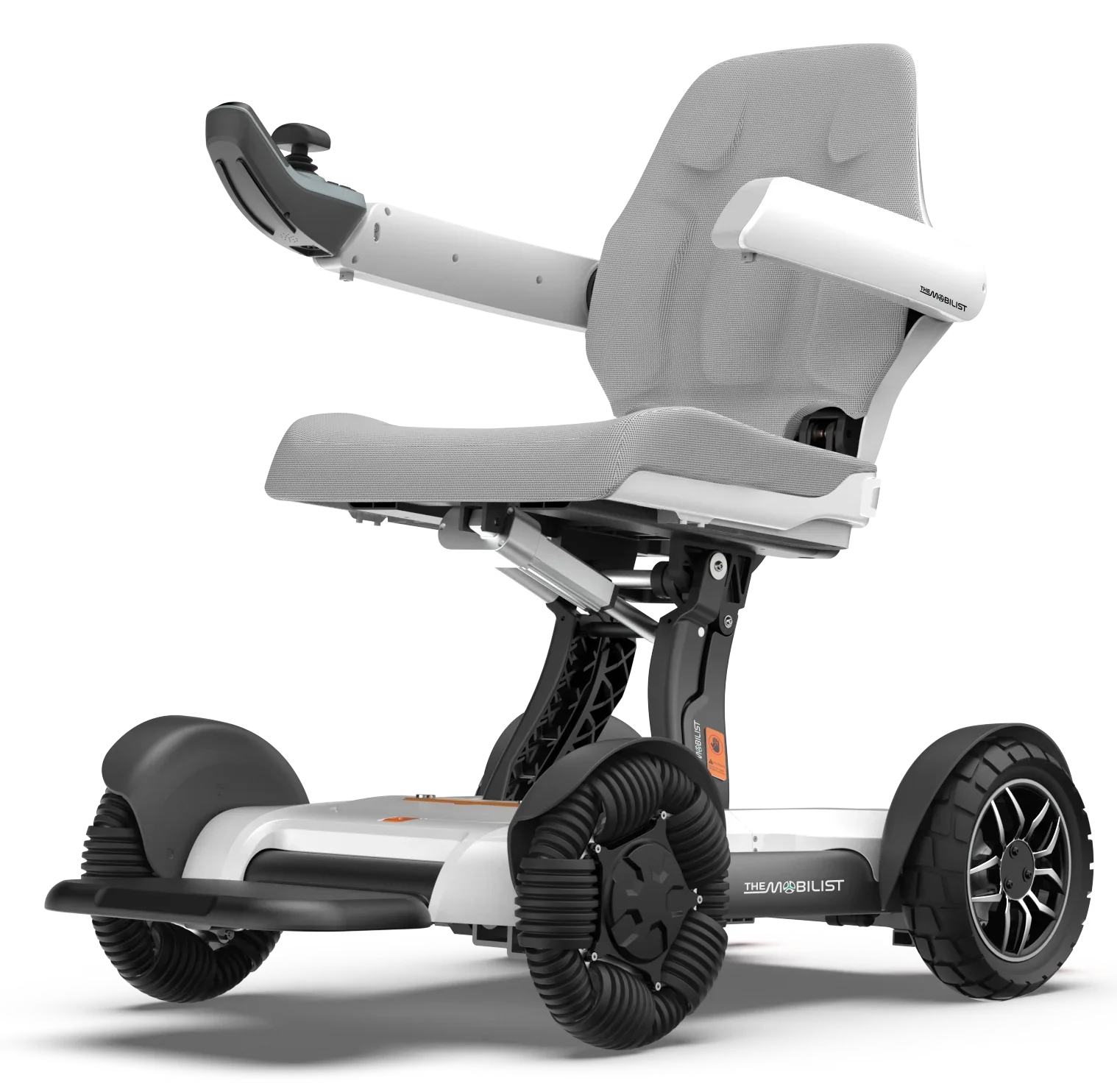 Lightweight foldable electric wheelchair with ergonomic seat and all-terrain wheels