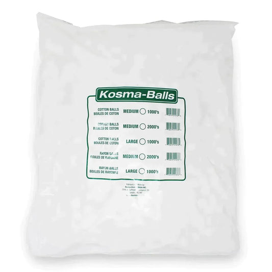 Bulk package of Kosma cotton balls, medical supplies, sterile personal care product