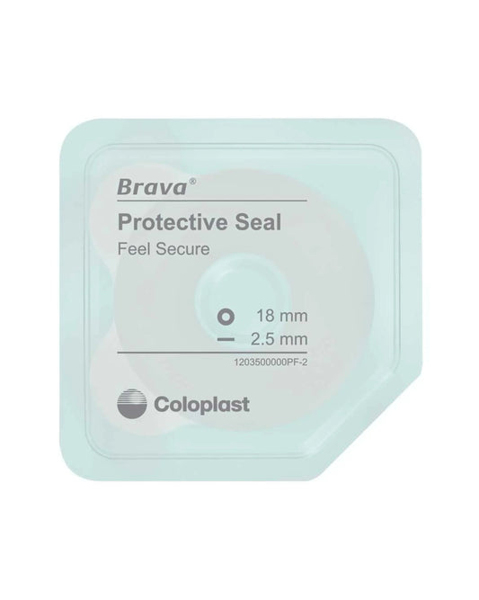Brava protective seal by Coloplast for ostomy care, 18 mm, 2.5 mm, in sterile packaging