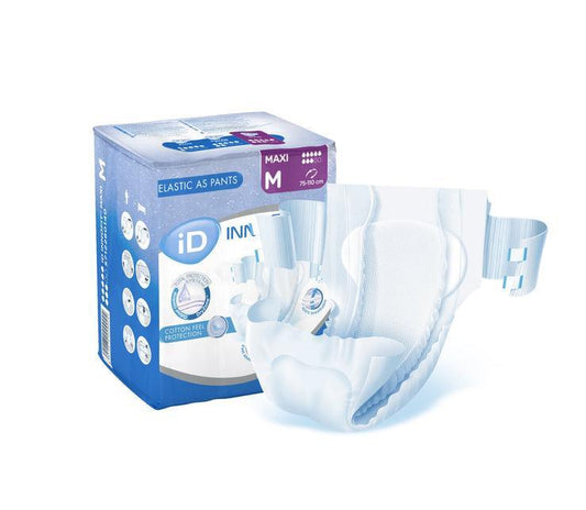 iD incontinence pants Medium size, elastic waist, maxi absorbency, home care supply