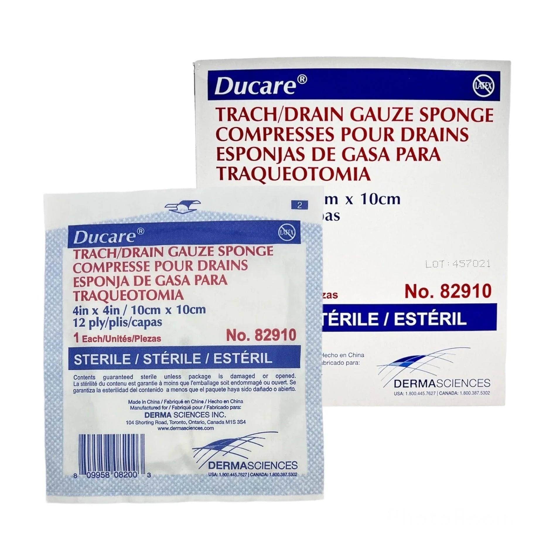 Sterile trach drain gauze sponge 4x4 inch packaging for medical use