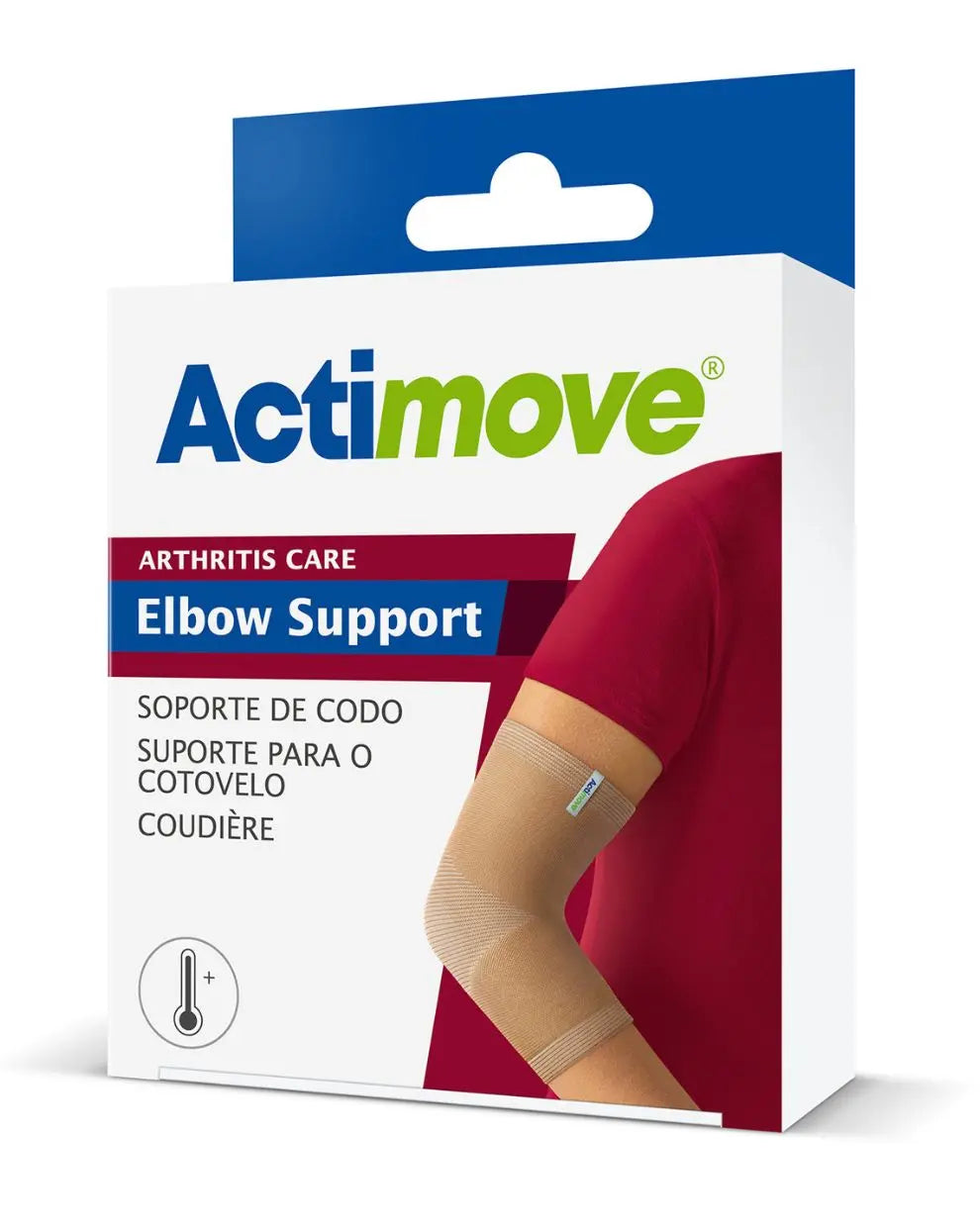 Actimove Elbow Support arthritis brace packaging for joint pain relief