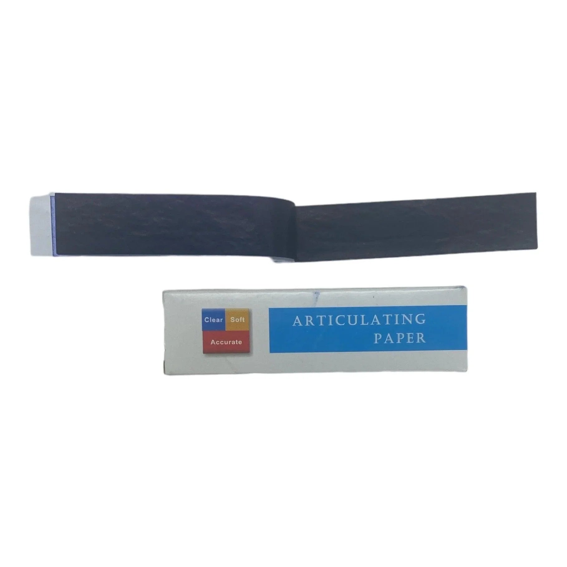 Dental articulating paper strip and box for bite adjustment and occlusion marking