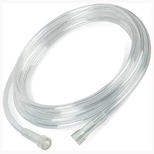 Clear medical oxygen tubing with connectors for respiratory therapy supplies