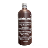 Hydrogen peroxide topical solution 3% antiseptic in a 500mL brown bottle for wound care