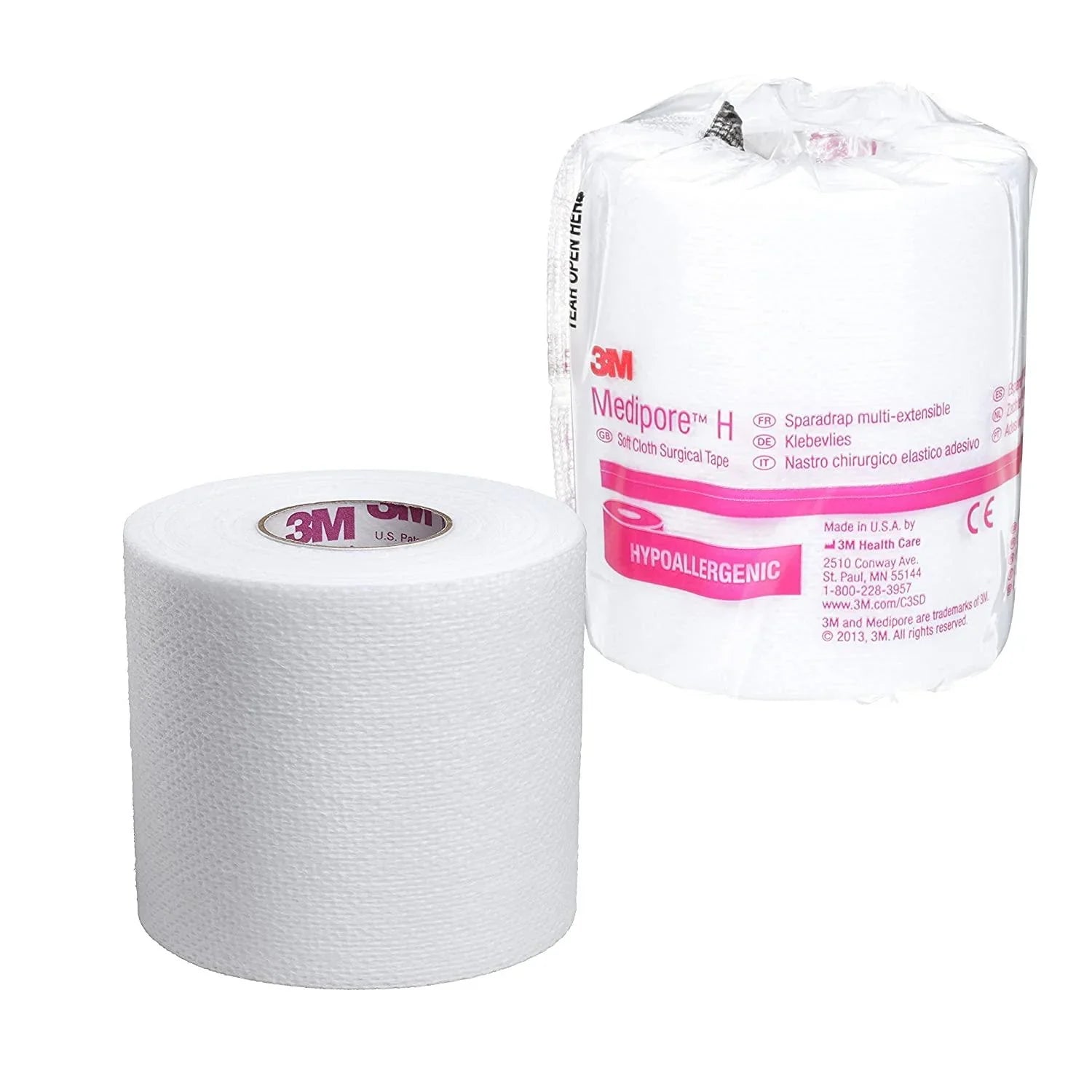 3M Medipore soft cloth surgical tape roll, hypoallergenic medical adhesive supply
