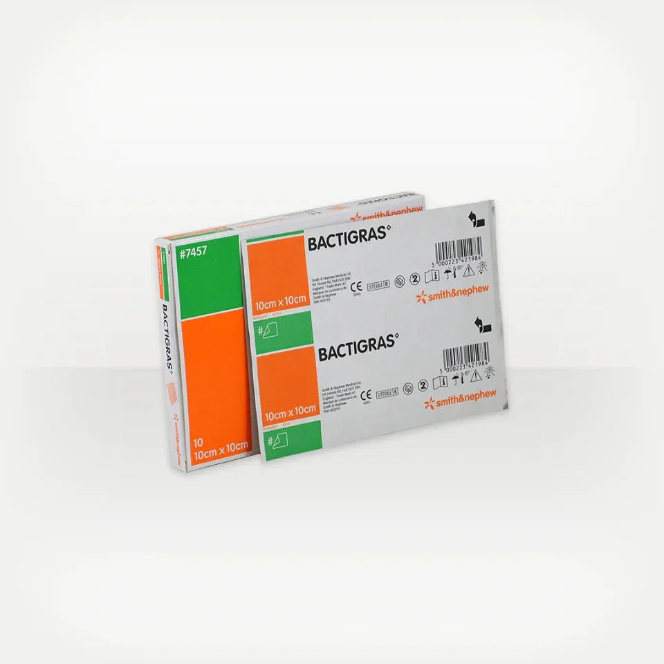 BACTIGRAS sterile wound dressing 10cm x 10cm box for medical and home care use