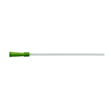 Male Nelaton catheter 10FR with green connector, medical-grade single-use urinary tube
