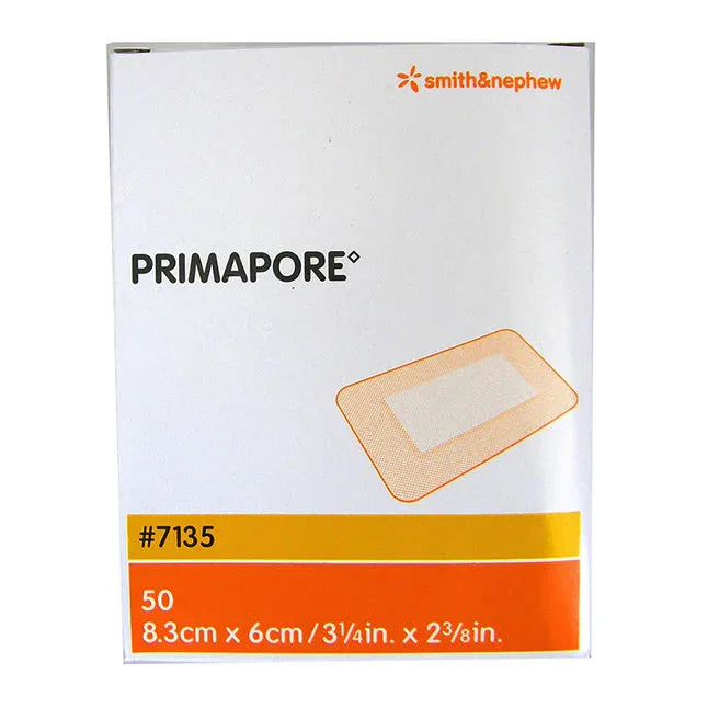 Primapore sterile adhesive wound dressing 8.3cm x 6cm, box of 50, Smith & Nephew