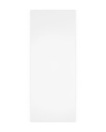 Rectangular white disposable medical bed sheet on plain background