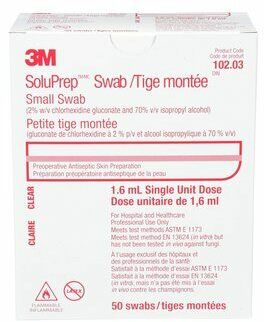 3M SoluPrep Antiseptic Swab 2% Chlorhexidine & 70% Isopropyl Alcohol | 50/box | 102.03