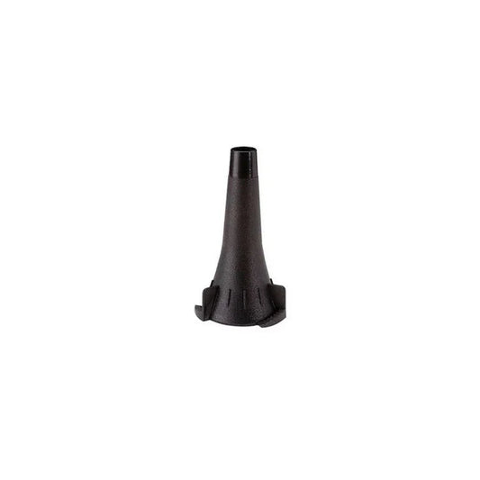 Black otoscope speculum medical diagnostic accessory on white background