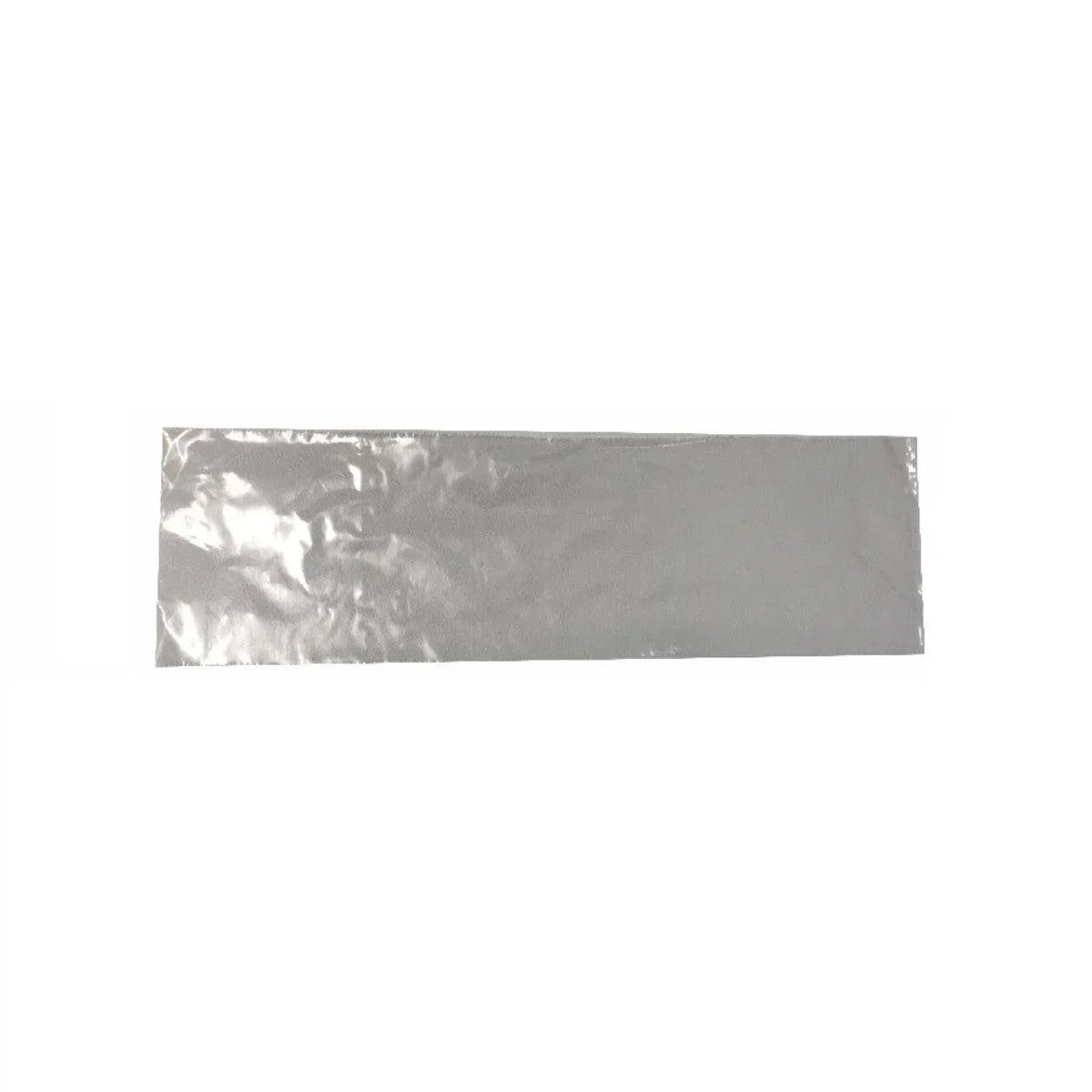 Clear plastic dental x-ray sensor sleeve on white background