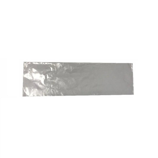 Clear plastic dental x-ray sensor sleeve on white background